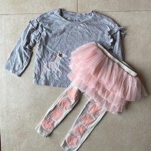 Girls 2T Unicorn Tutu Outfit, Gymboree Long Sleeve Tshirt, Rock Your Kid Tutu